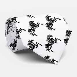 Pferdebroncos-Mustang-Maskottchen auf irgendeiner Krawatte