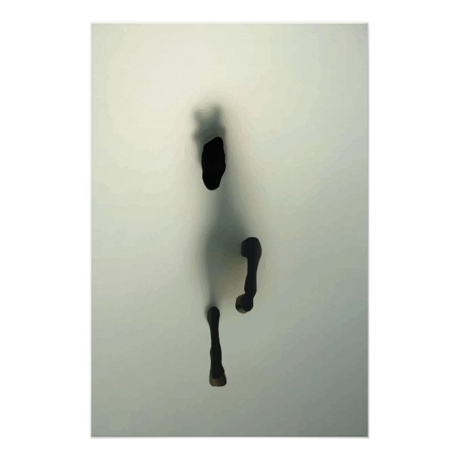 Pferdebruch durch Nebel Poster (Vorderseite)