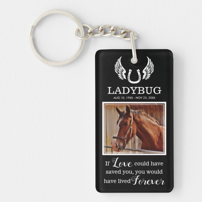 Pferdedenkmal - im Love Memory Foto Schlüsselanhänger (Vorderseite)
