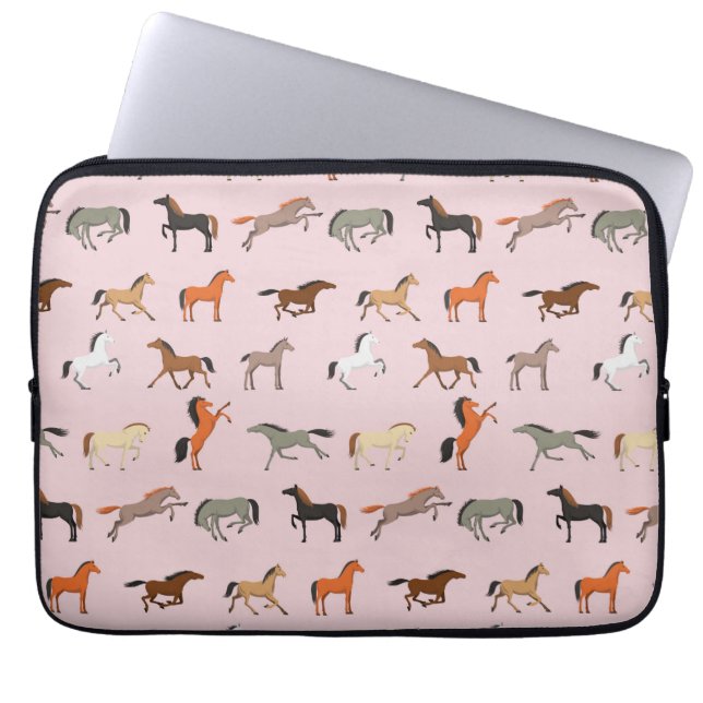Pferdedruckmuster, Frauen & Mädchen Kind, Cowgirl Laptopschutzhülle (Vorderseite)