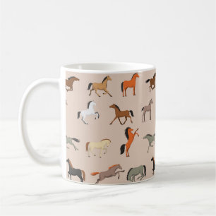 Pferdedruckmuster, Jungen Mädchen & Kinder, Pferde Kaffeetasse