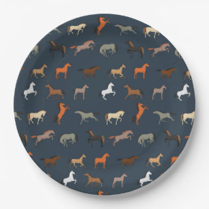 Pferdedruckmuster, Jungen Mädchen & Kinder, Pferde Pappteller