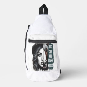 Pferdeembrace in künstlerischer Fusion Crossbody Bag