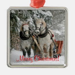 Pferdeentwurf Weihnachten Ornament Aus Metall