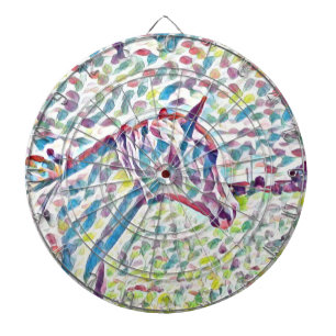 Pferdefarben, Dartboard mit Darts Dartscheibe