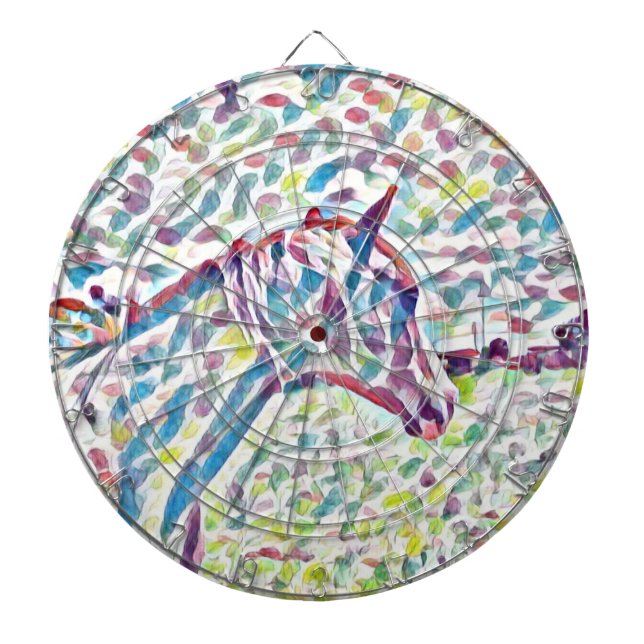 Pferdefarben, Dartboard mit Darts Dartscheibe (vorne)