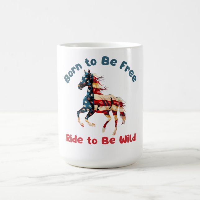 Pferdeflagge Amerika Kaffeetasse (Mittel)