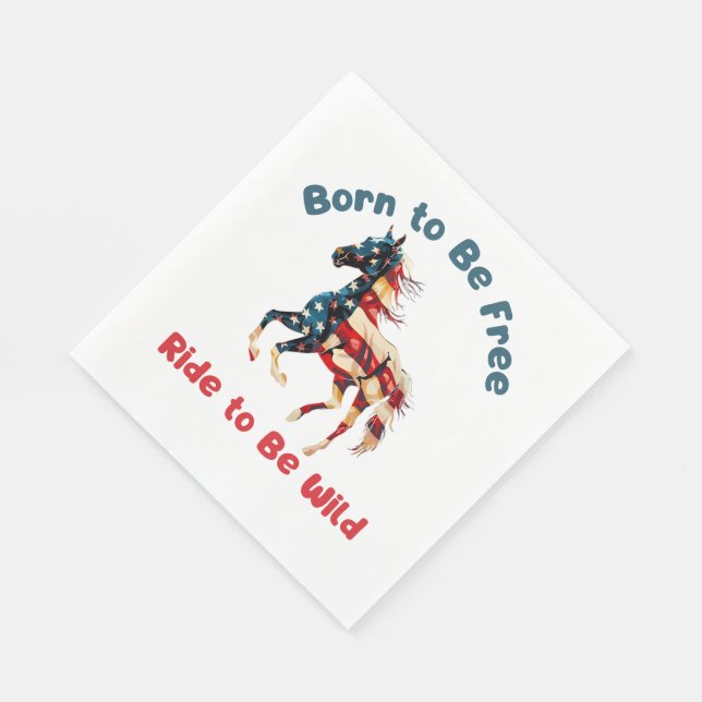 Pferdeflagge Amerika Serviette (Ecke)