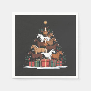 Pferdeförmiger Weihnachtsbaum Equine Weihnachten Serviette