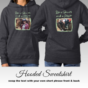 Pferdefreund 2 Foto Reittier grün grau Hoodie