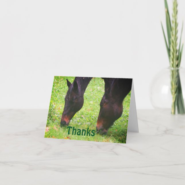 Pferdefreunde Grazing Dankeschön Karte (Vorderseite)