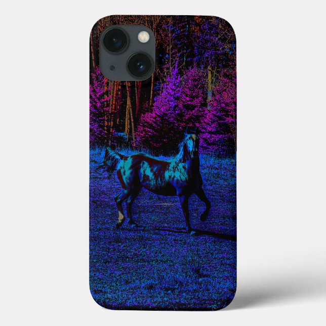 Pferdefreunde Pferdeschlitten bei Nacht Kunst Case-Mate iPhone Hülle (Rückseite)