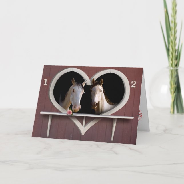 Pferdefreunde Valentine Fotokarte Feiertagskarte (Vorderseite)