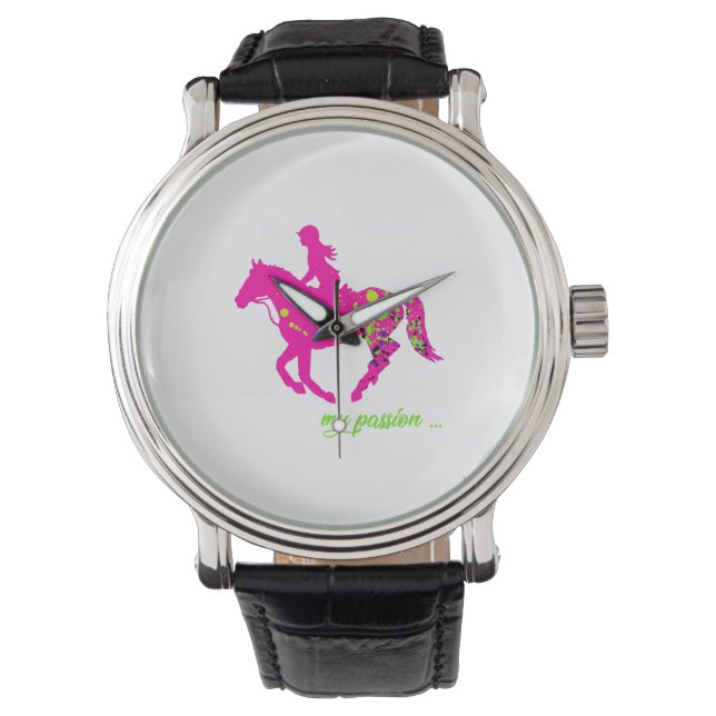 Pferdegalopp meine Leidenschaft Armbanduhr (Vorderseite)