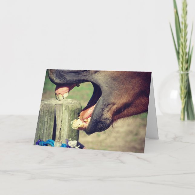 Pferdegegähne, der Vatertag Karte (Vorderseite)