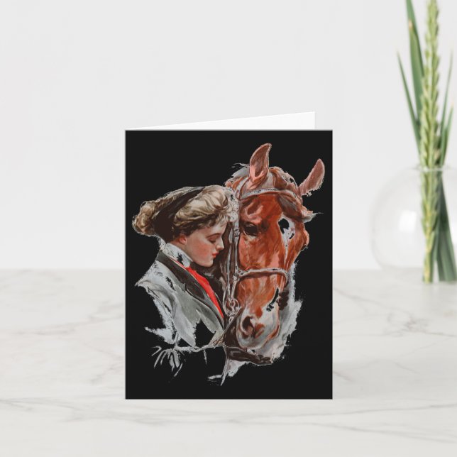 Pferdegeschenk für Mädchen Frauen, die Pferde Lieb Karte (Vorderseite)