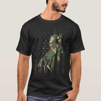Pferdegeschenke Camouflage American Flag USA Milit T-Shirt