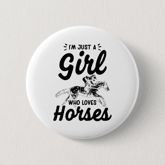 PferdeGirl | Reiten Reiter Pferdegeschenk Idee Button (Vorderseite)