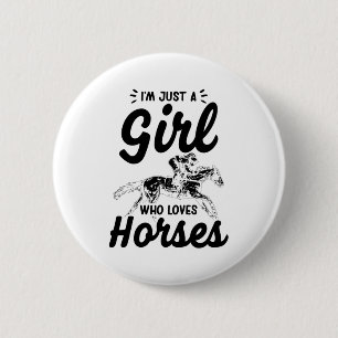 PferdeGirl Reiten Reiter Pferdegeschenk Idee Button