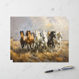 Pferdeherd Galloping Painting Scrapbook Papier