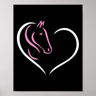 Pferdeherz Niedliches Pferd Reiten Pferdewanderer Poster