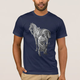 Pferdehufschmiedsidesaddle-Vintager Druck T-Shirt