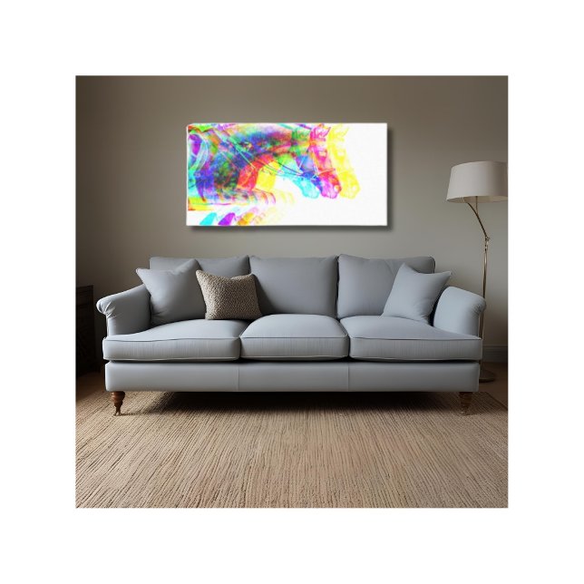 Pferdehüpfen Moderne farbenfrohe Canvas Print Leinwanddruck (Von Creator hochgeladen)