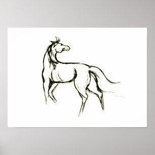 Pferdeillustrations-Plakat Poster
