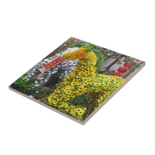 Pferdejahr   春 節 馬 ... Thema chinesische Blume Fliese