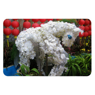 Pferdejahr 春 節 馬 ... Thema chinesische Blume Magnet