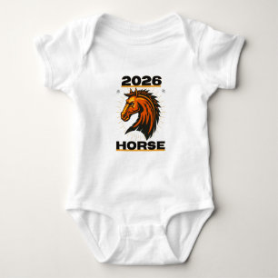 Pferdejahr 2026 baby strampler