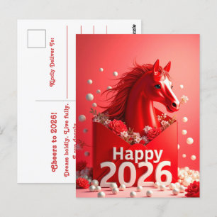 Pferdejahr 2026 postkarte