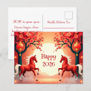 Pferdejahr 2026 postkarte