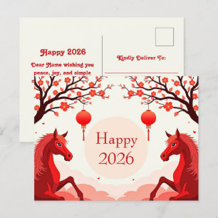 Pferdejahr 2026 postkarte
