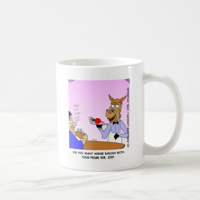 Pferdekellner Cartoon T-Shirts & Geschenke Kaffeetasse (Rechts)