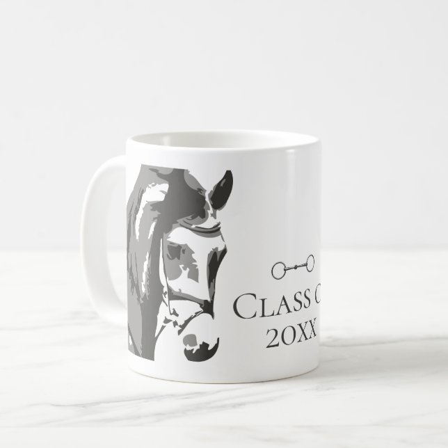 Pferdekizze, Snaffle Bit Gray Abschluss Class Kaffeetasse (Vorderseite Links)