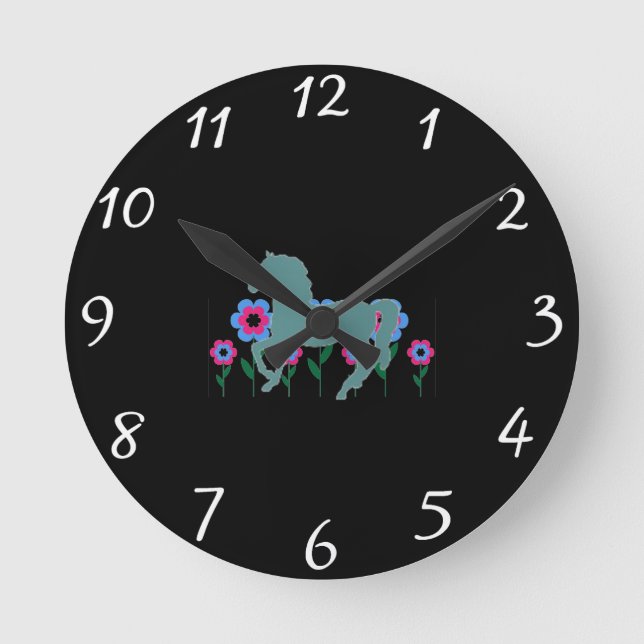 Pferdeklemme Runde Wanduhr (Vorderseite)