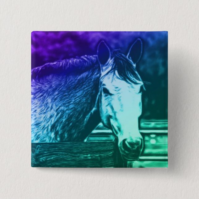 Pferdeknopf Button (Vorderseite)