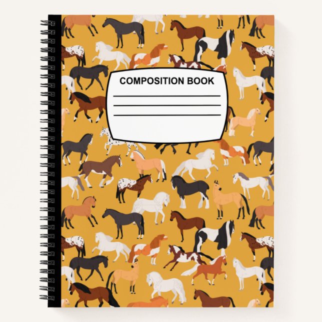 Pferdekomposition Notebook mit Wendeschleife Notizbuch (Vorderseite)