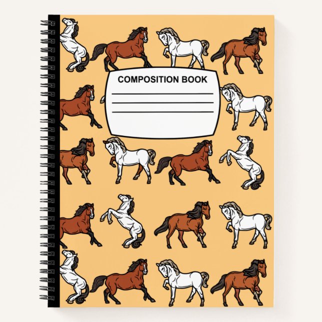 Pferdekomposition Notebook mit Wendeschleife Notizbuch (Vorderseite)