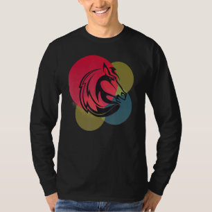Pferdekopf Abstraktes Minimalistisches Design T-Shirt