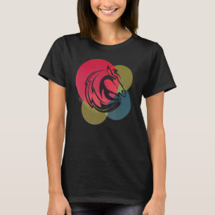 Pferdekopf Abstraktes Minimalistisches Design T-Shirt
