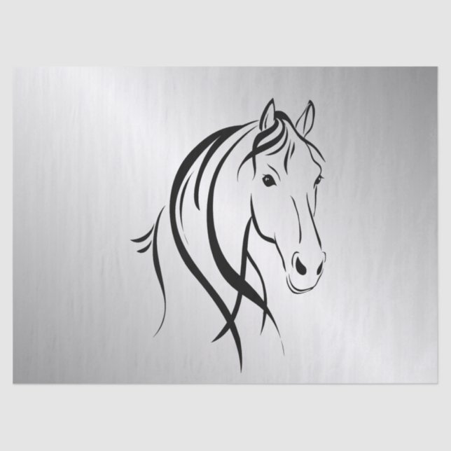 Pferdekopf auf Silber Seidenpapier (Vorderseite)