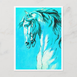 Pferdekopf (blau) postkarte