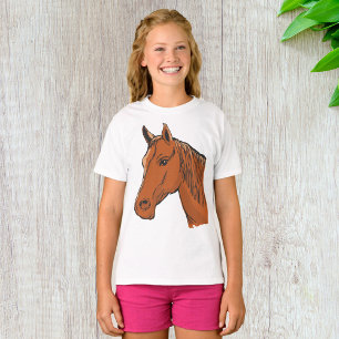 Pferdekopf Braun Farm Tier T-Shirt