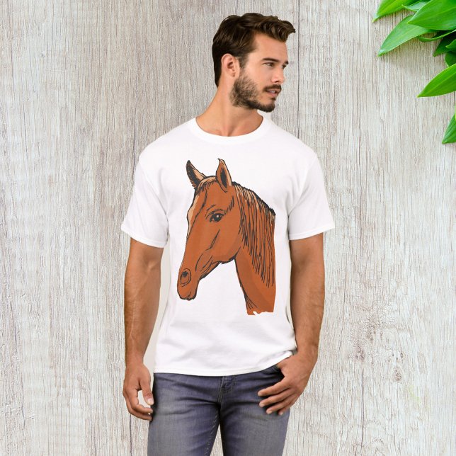 Pferdekopf Brown Farm Animal T-Shirt (Von Creator hochgeladen)