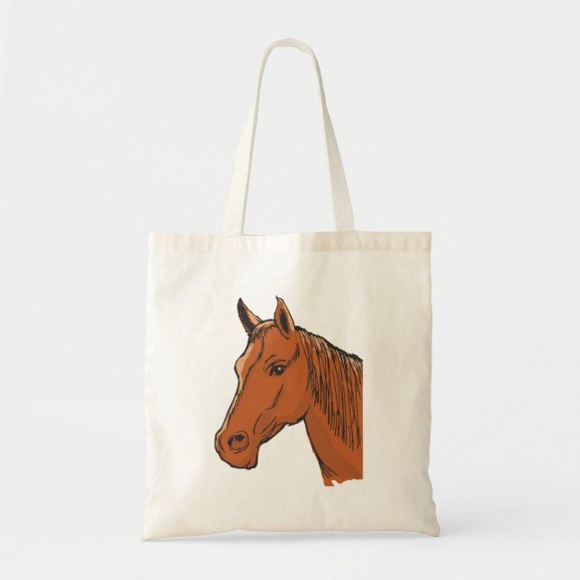 Pferdekopf Brown Farm Animal Tragetasche (Vorne)
