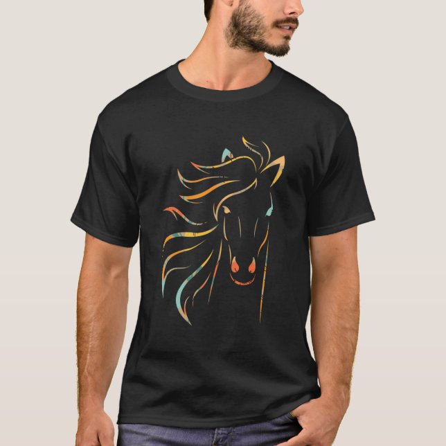 Pferdekopf Esquireian Design T-Shirt (Vorderseite)