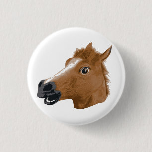 Pferdekopf-gruselige Maske Button