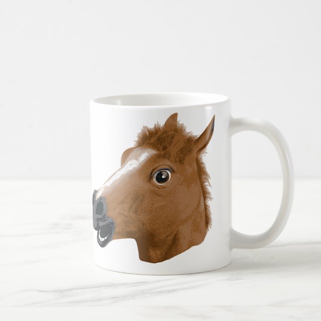 Pferdekopf-gruselige Maske Kaffeetasse (Rechts)